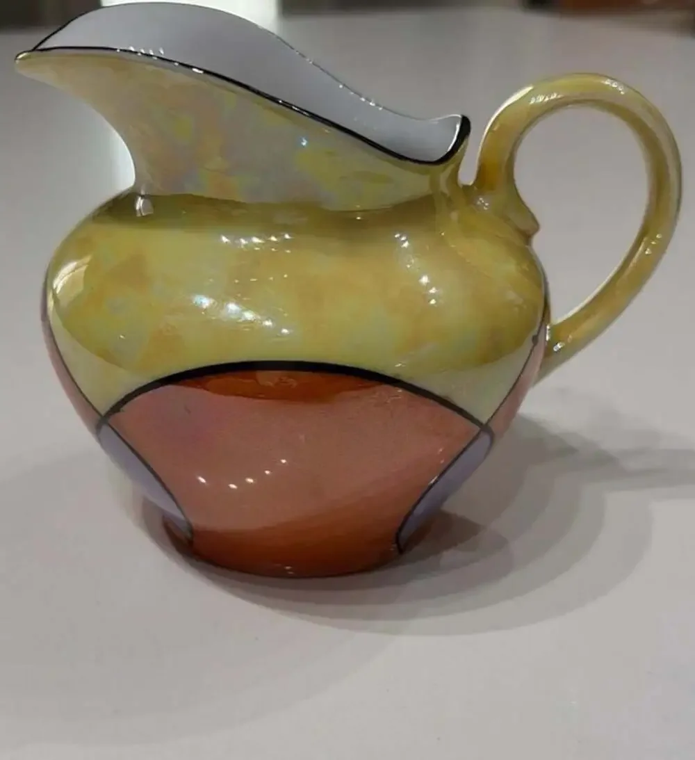 Creamer Pitcher C.T. Altwasser Silesia Art Deco Lusterware Geometric 4
